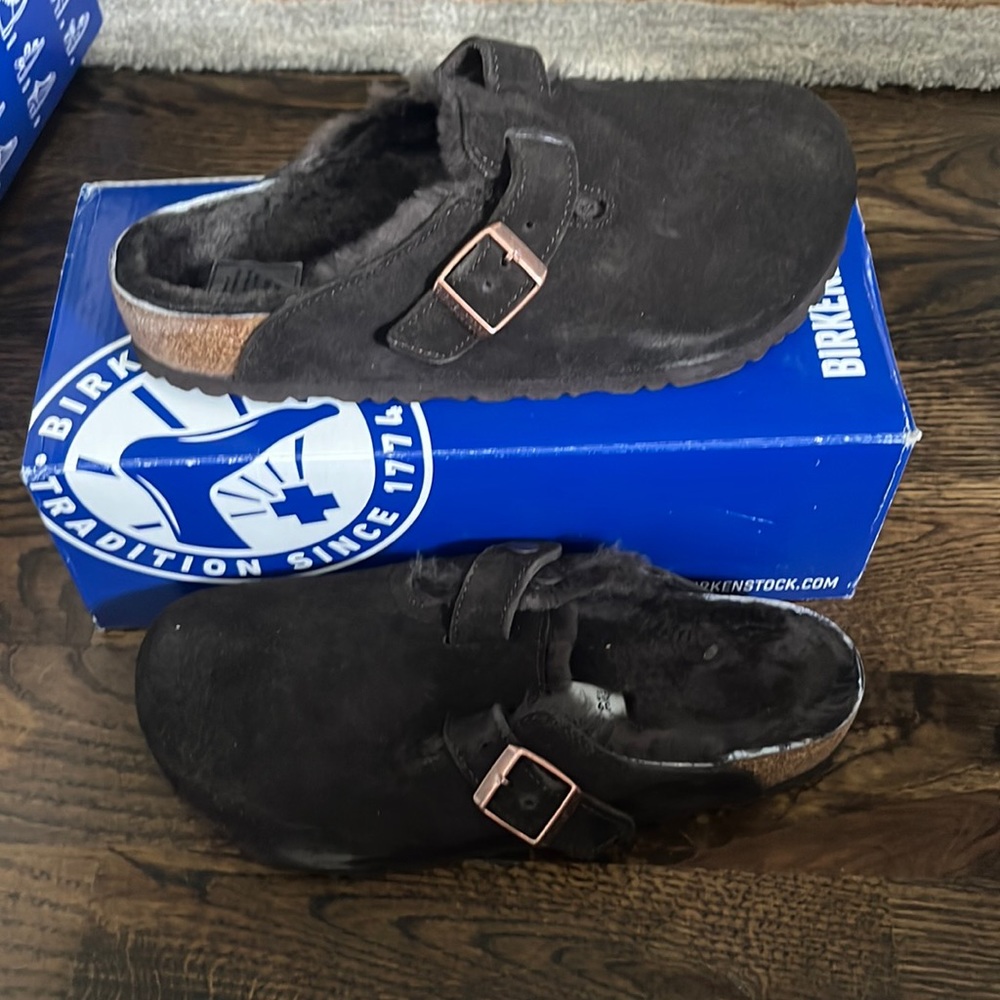 Boston VL fell mocha Birkenstocks